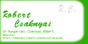 robert csaknyai business card